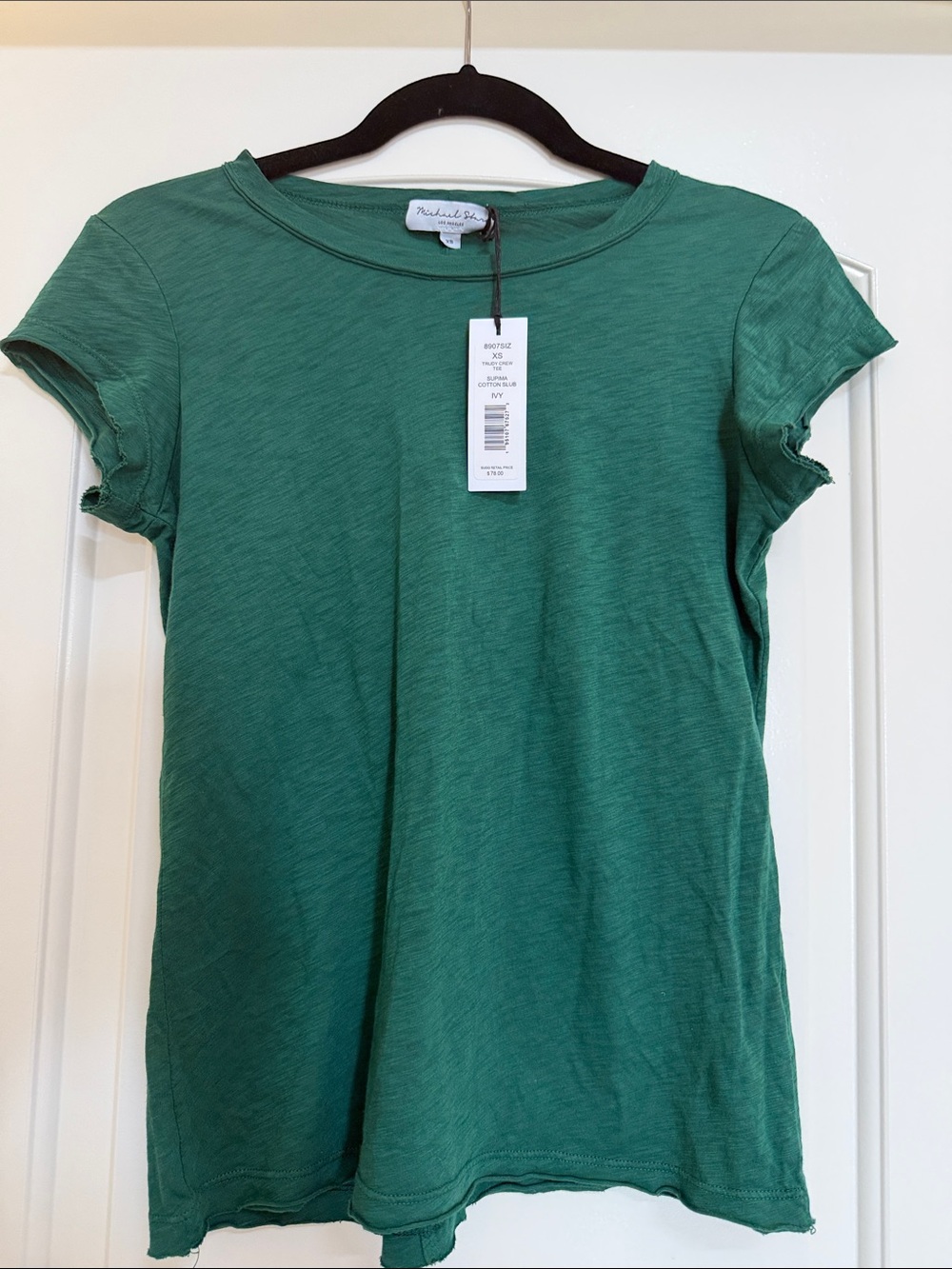 Michael Stars Forest Green Short Sleeve Crew Tee NWT size XS